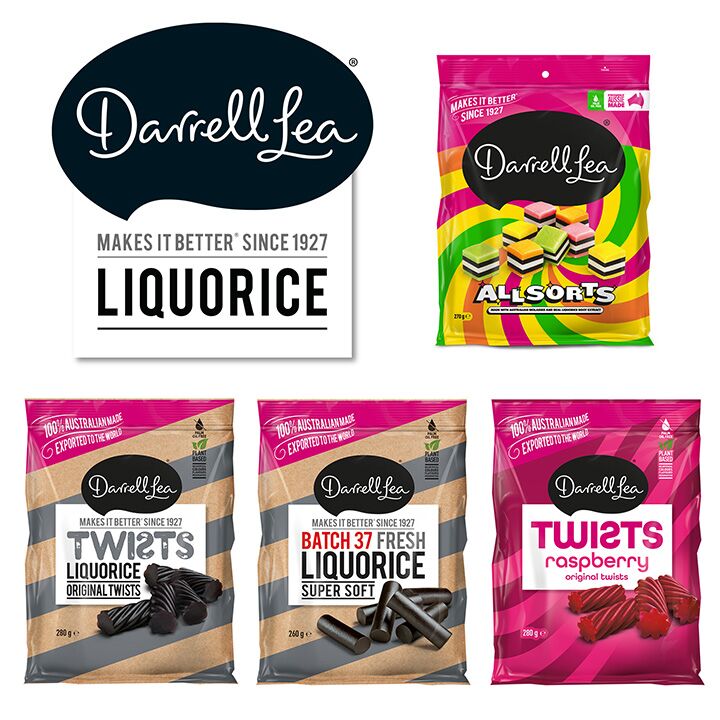 Darrell Lea Liquorice Showbag back view with product details