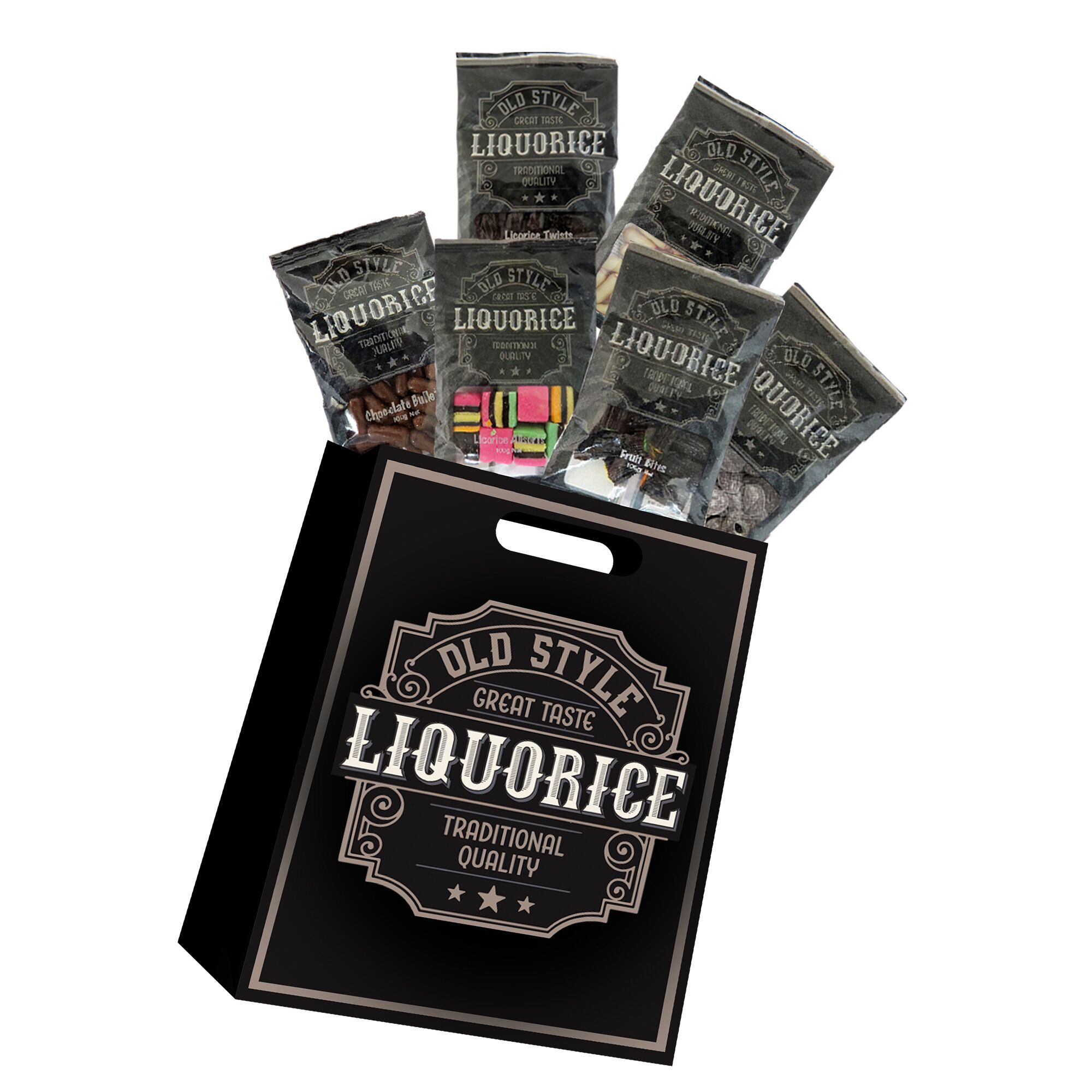 Old Style Licorice Showbag with classic sweets
