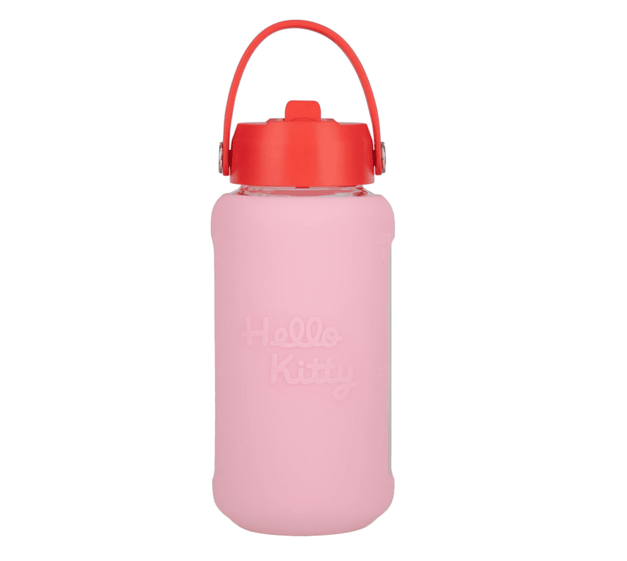 Hello Kitty Glass Water Bottle with Sleeve