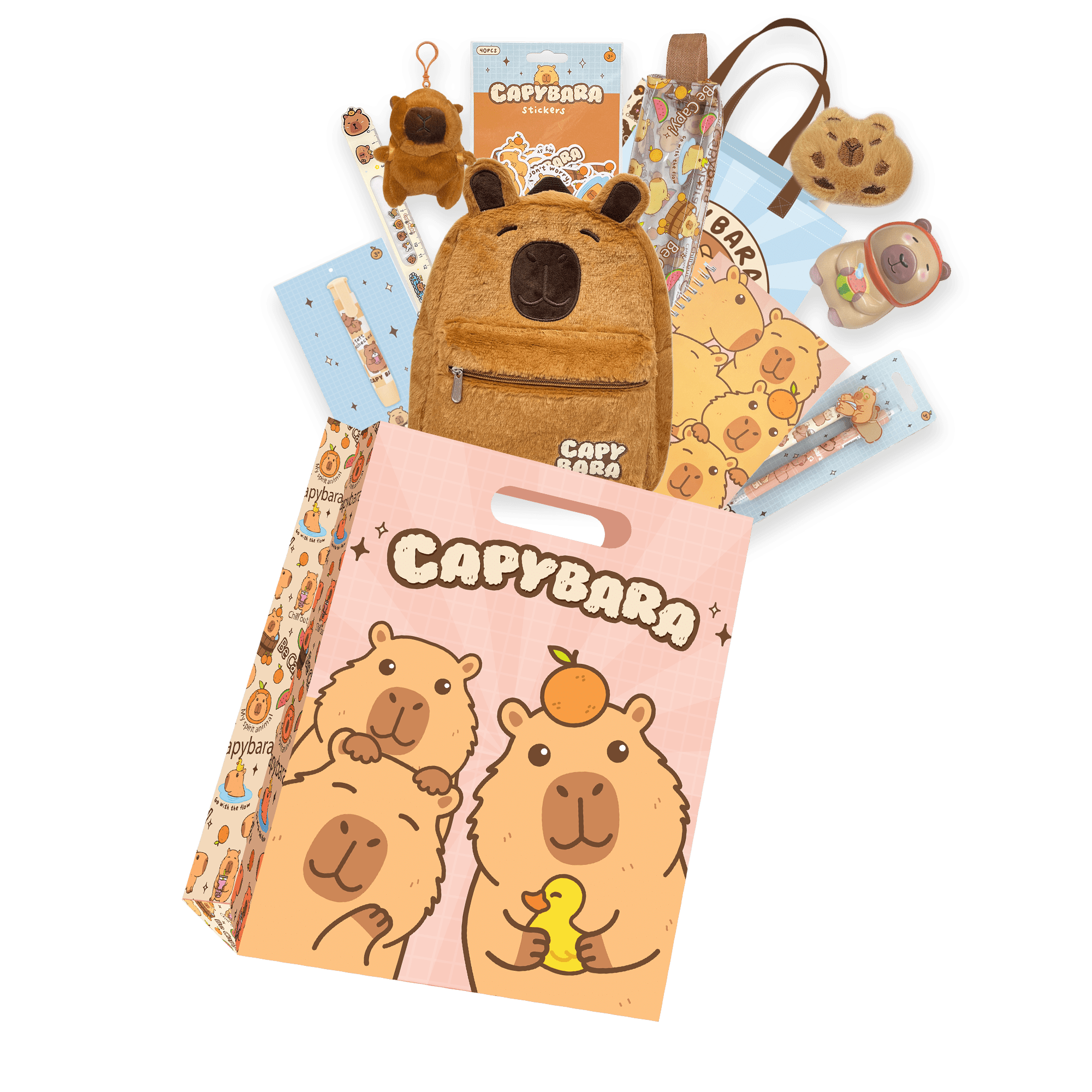 Capybara Showbag Novelty Showbags Australia with plush toy and goodies