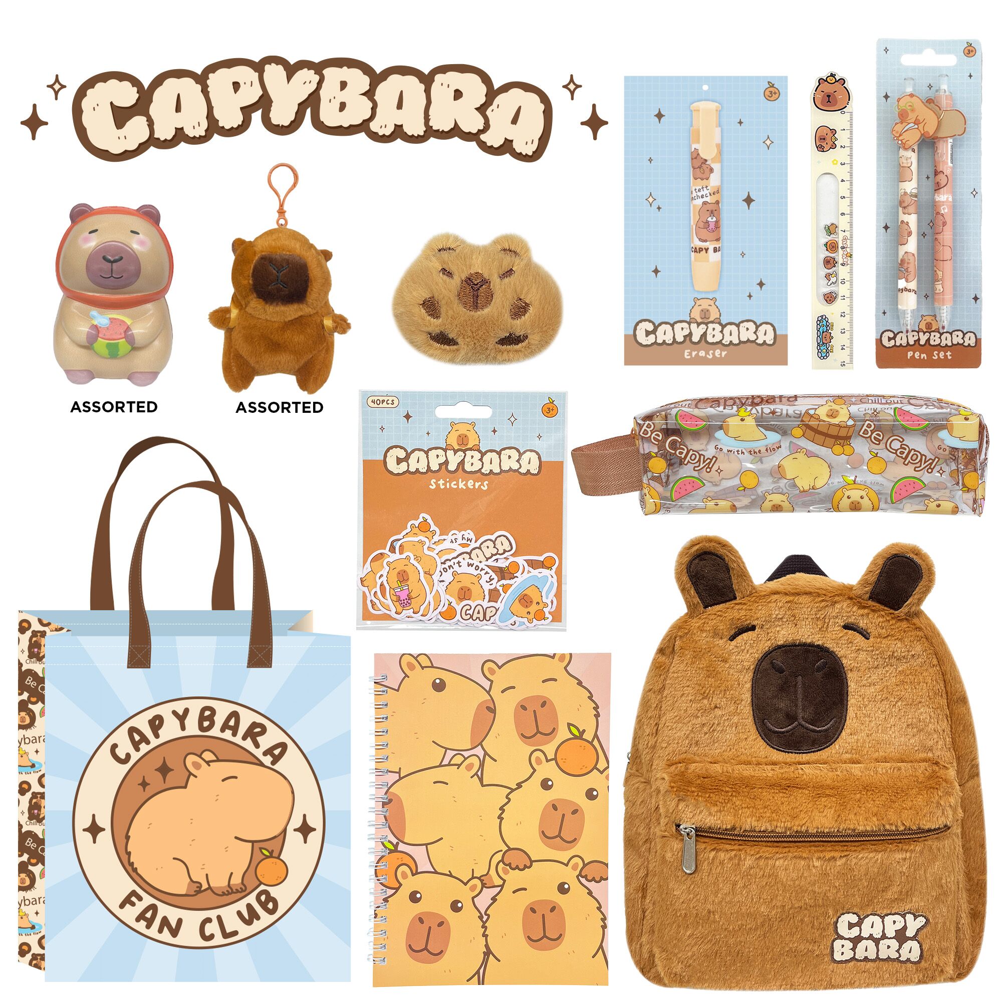 Inside the Capybara Showbag Novelty Showbags Australia collection of novelty gifts