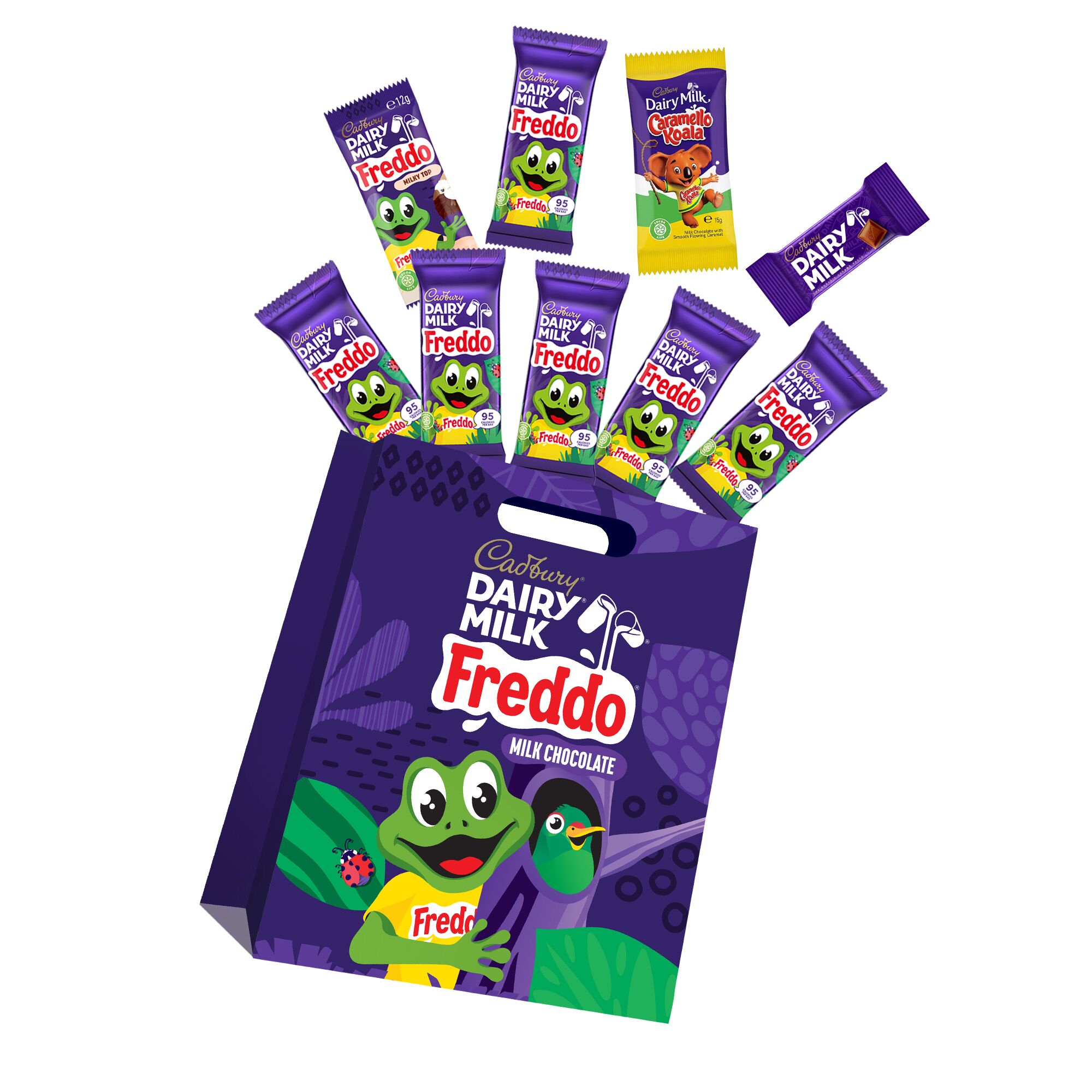 Freddo Showbag filled with Cadbury Freddo Frog chocolates