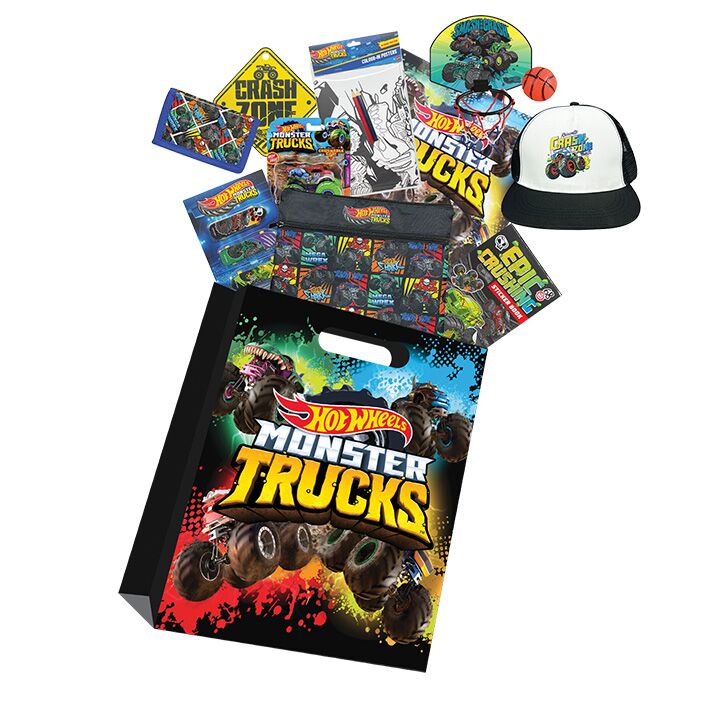 Hot Wheels Monster Truck Showbag with themed accessories