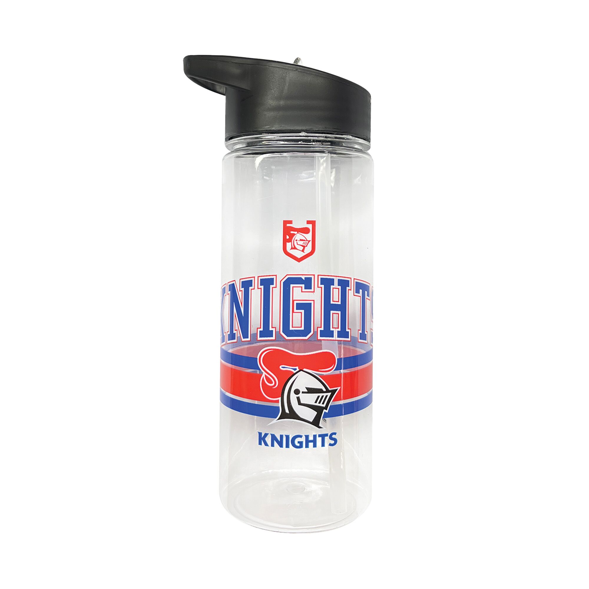 Newcastle Knights drink bottle with red-blue band