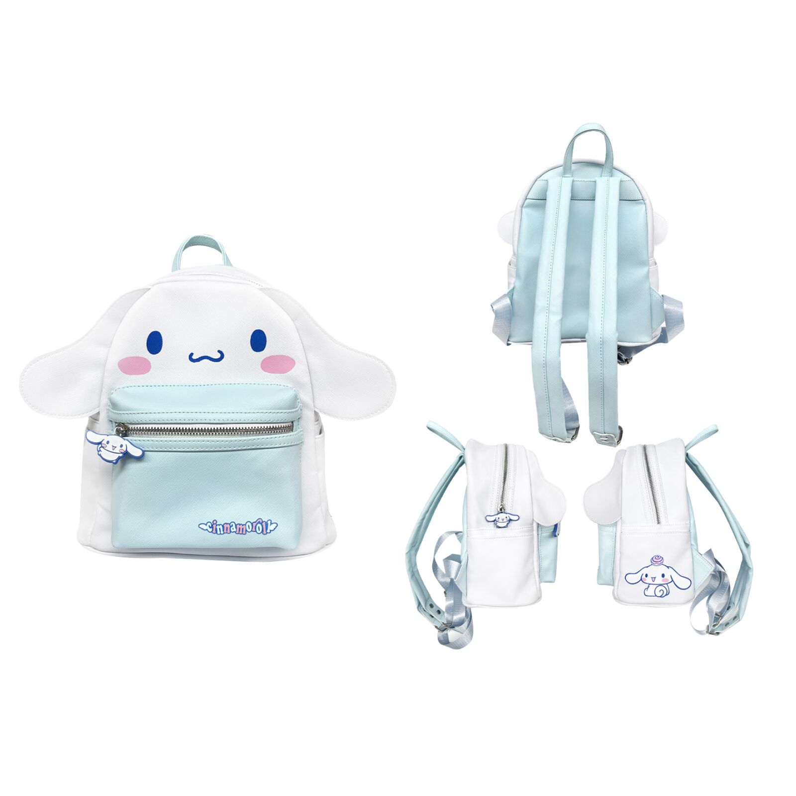 Cinnamoroll Mini Pack bag front, side and back views